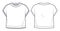 Overfit Cropped Tee Shirt fashion flat tehnical drawing template.