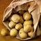 Overflowing bag of potatos