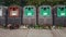 Overflowing, Green and Brown Bottle Recycling Bins - Ireland