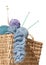 Overflowing knitter\'s basket