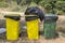 Overflowing of Three litter bins