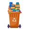 Overflowing Transportable Textile Waste Container