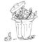 Overflowing trash can. Vector unsorted pile of garbage