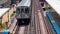 Overground subway tracks in Chicago at Adams Wabash station - CHICAGO, UNITED STATES - JUNE 06, 2023