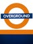 Overground train inside a station