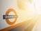 Overground train inside a station, LONDON, UK -