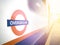 Overground train inside a station, LONDON, UK -