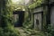 overgrown entrance to an abandoned military bunker