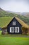 Overgrown Typical Rural Icelandic house at overcast day