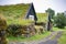 Overgrown Typical Rural Icelandic house at overcast day