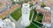 Overhead aerial view of Square of Miracles landmarks in Pisa, It