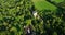 Overhead birds eye view Blarney castle and Blarney castle house Cork Ireland 4k