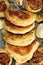 Overhead cordon bleu cutlets closeup