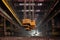 overhead crane lifting heavy metal ingots