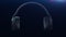 overhead headphones on dark background isolated with