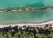 Overhead panoramic view of Torre Mozza, Tuscan Beach, Italy