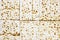An overhead photo of many pieces of matzah or matza. Matzah for the Jewish Passover holidays. Place for text, copy space. Selectiv