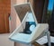 Overhead Projector for presentation at home on balcony