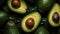 Overhead Shot of Avocado with visible Water Drops, Close up