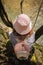 Overhead Shot Teenage Girl In Sport Style Outfit Enjoying The Nature