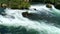 Overhead shot of the turbulent water in the mountain, small waterfall landscape