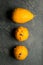 Overhead of Three Ornamental Yellow Gourd