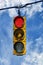 Overhead Traffic Lights showing red