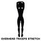 Overhead triceps stretch. Sport exersice. Silhouettes of woman doing exercise. Workout, training