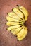 Overhead view of a bunch of bananas