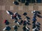 overhead view of car parking slots