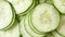 Overhead view of cucumbers rotating