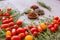 Overhead view of a delicious assortment of farm fresh vegetables