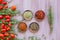 Overhead view of a delicious assortment of farm fresh vegetables