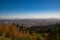 An overhead view of Portland Oregon on a fall day.