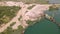 overhead view of sand quarry extraction of pitch