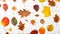 Overhead view of thanksgiving layout autumn concept