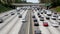 Overhead View of Traffic on Busy Freeway in Downtown Los Angeles California