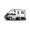 Overland adventure truck caravan trailer campervan in outdoor forest vector ready made vector