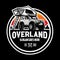 Overland adventure vehicle 4x4 in outdoor circle emblem badge logo vector isolated