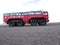 Overland bus on gravel in Iceland, Gulfoss, 27.05.2022.
