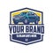 Overland pickup truck vector emblem logo template. Best for outdoor adventure automotive sport