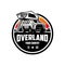 Overland SUV camper truck circle emblem badge vector isolated