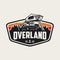 Overland truck emblem ready made logo template vector isolated