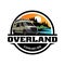 Overland vehicle motorhome camping car illustration logo vector