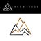 Overlapped line mountains symbol golden monochromatic sign logotypes