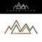 Overlapped line mountains symbol golden monochromatic sign logotypes