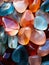 overlapping of luminous waterstone glass in beautiful translucent colorful pastel colors