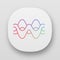 Overlapping waves app icon. UI/UX user interface. Abstract energy, synergy flow waveform. Fluid, organic waves