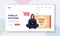 Overlay Dark Net Network Landing Page Template. Hacker in Hoodie Sitting with Laptop in Hands Searching Drugs in Darknet