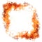 Overlay of flame in the shape of frame is cut out on a transparent background. The concept of a blaze, a design element